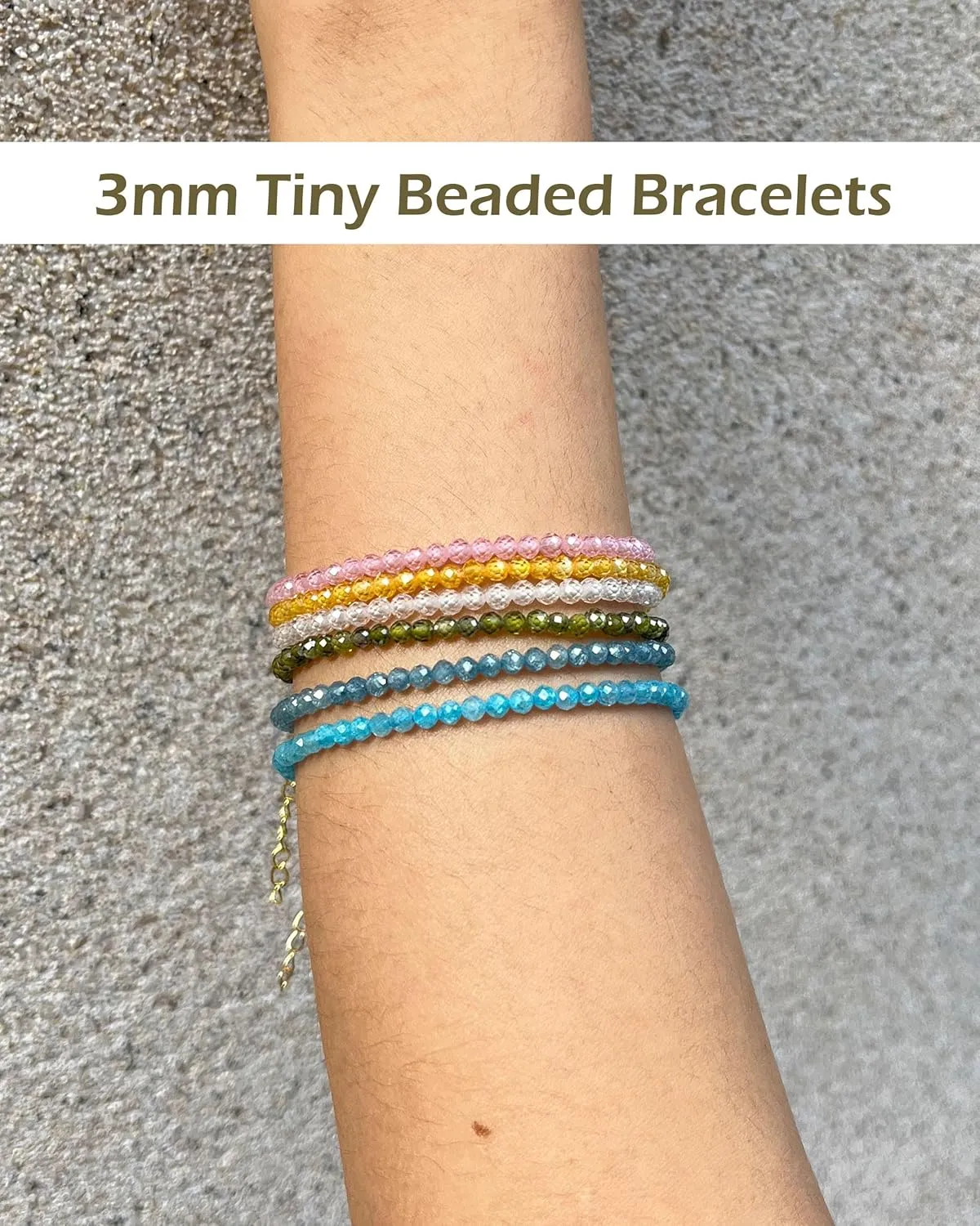 14K Gold Beaded Gemstone Bracelets for Women Colorful Boho Natural Stone Bracelet Adjustable Cute Womens Jewelry Gifts