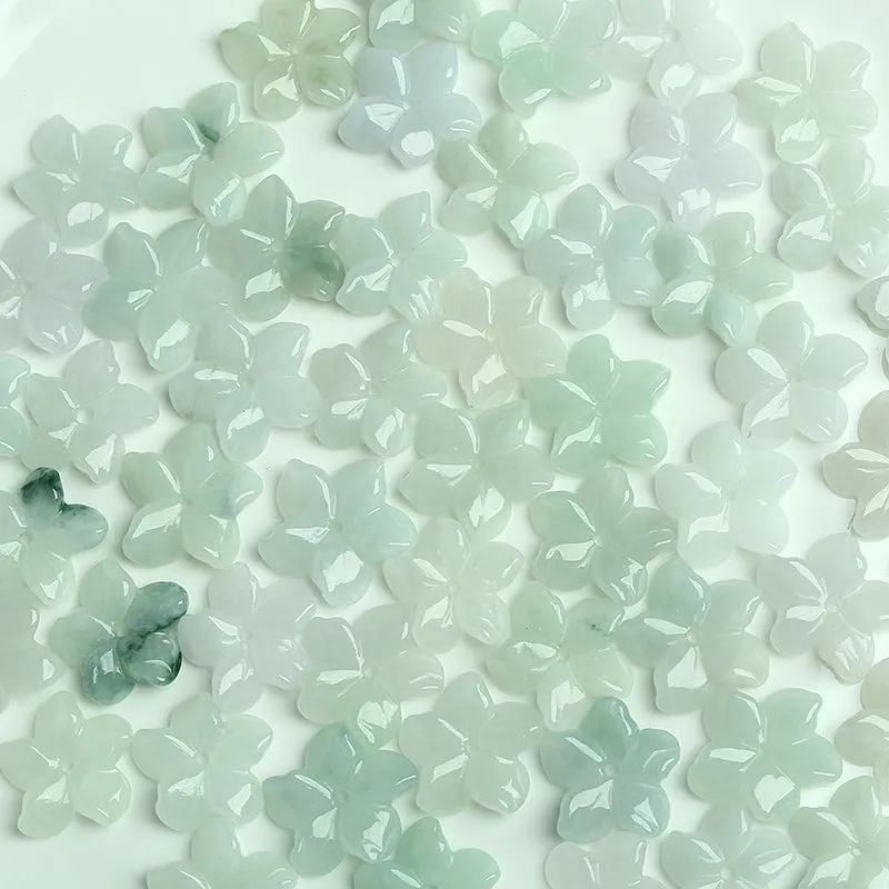 18X18X3mm Natural Jade Beads Jadeite Flower Bead WBD43
