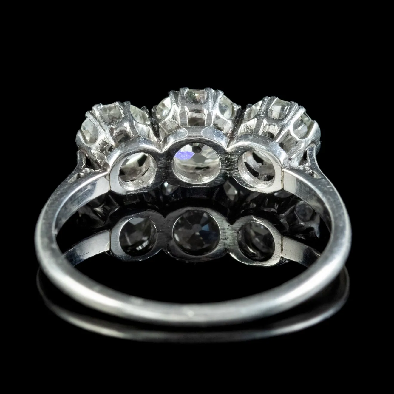 Antique Edwardian Diamond Trilogy Ring 2ct Diamond Circa 1905