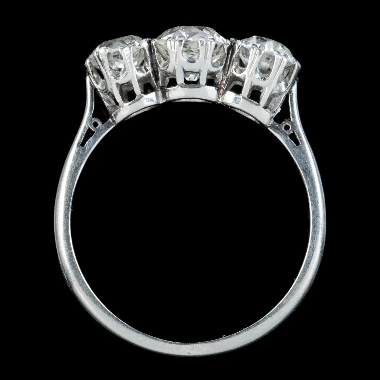 Antique Edwardian Diamond Trilogy Ring 2ct Diamond Circa 1905