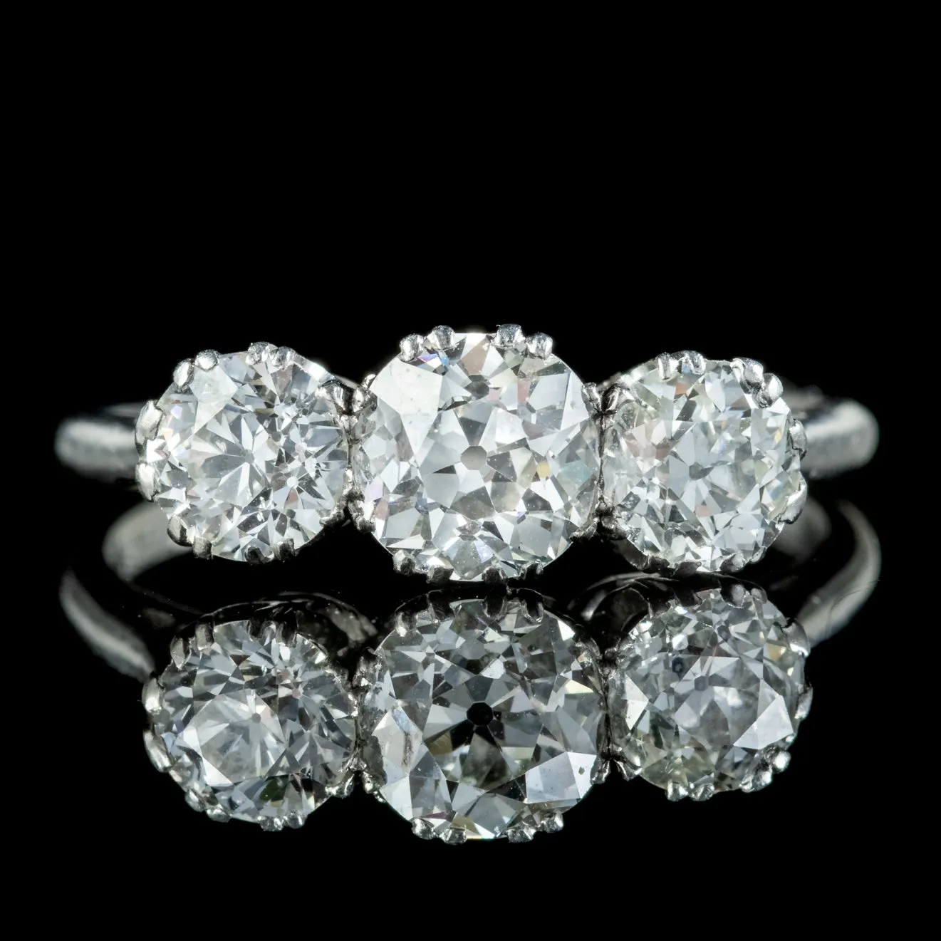Antique Edwardian Diamond Trilogy Ring 2ct Diamond Circa 1905