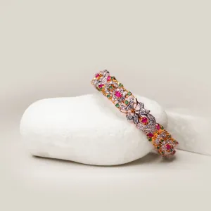 Bangle in Jade Chetum and Zircons