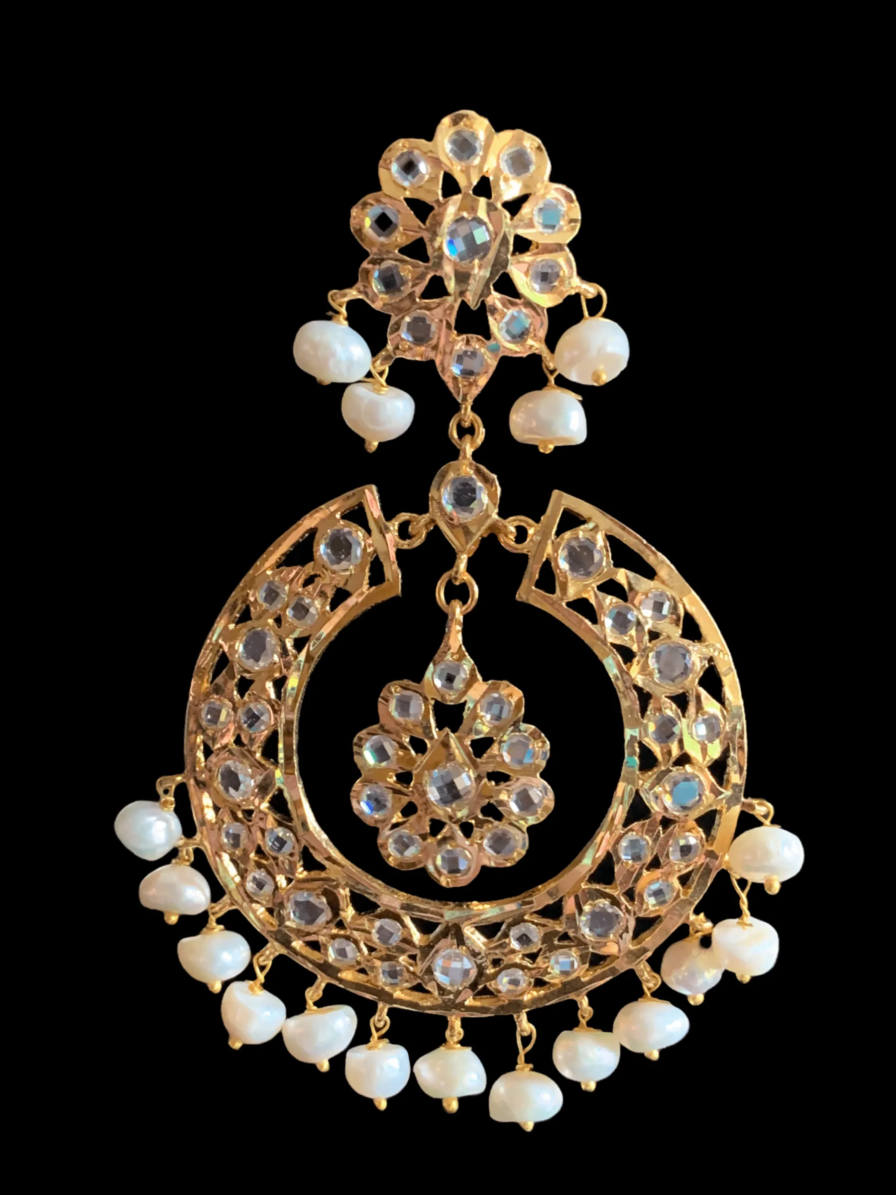 DER175 Reeba chandbali in fresh water pearls (SHIPS IN 4WEEKS )