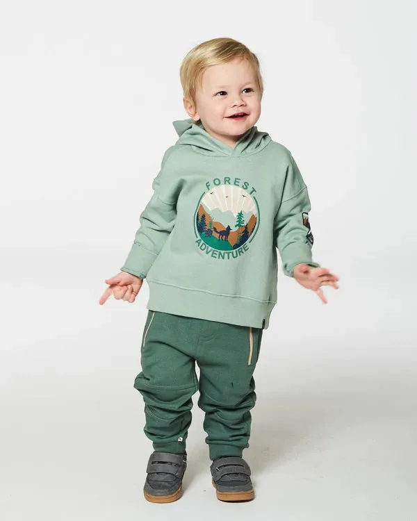Deux Par Deux Boys Hooded Fleece Sweatshirt  G20S74  Jadeite *