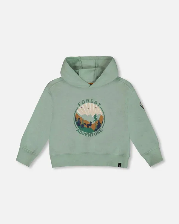 Deux Par Deux Boys Hooded Fleece Sweatshirt  G20S74  Jadeite *