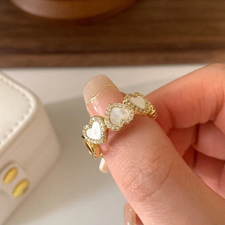 Fashion Diamond Heart-Shaped Ring