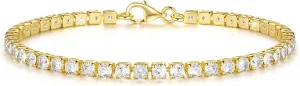 Gold Bracelets 14K Gold Tennis Bracelets for Women Non Tarnish Dainty Chain Bracelet Cubic Zirconia Bracelet Ideal Presents Available in 5 Sizes 6.5'' 7'' 7.5'' 8'' 9''