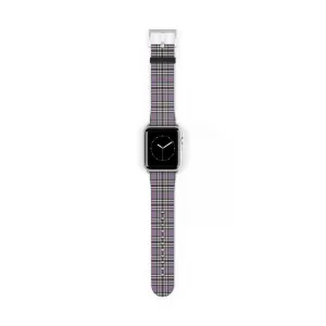 Grey & Pink Tartan plaid Apple Watch Band