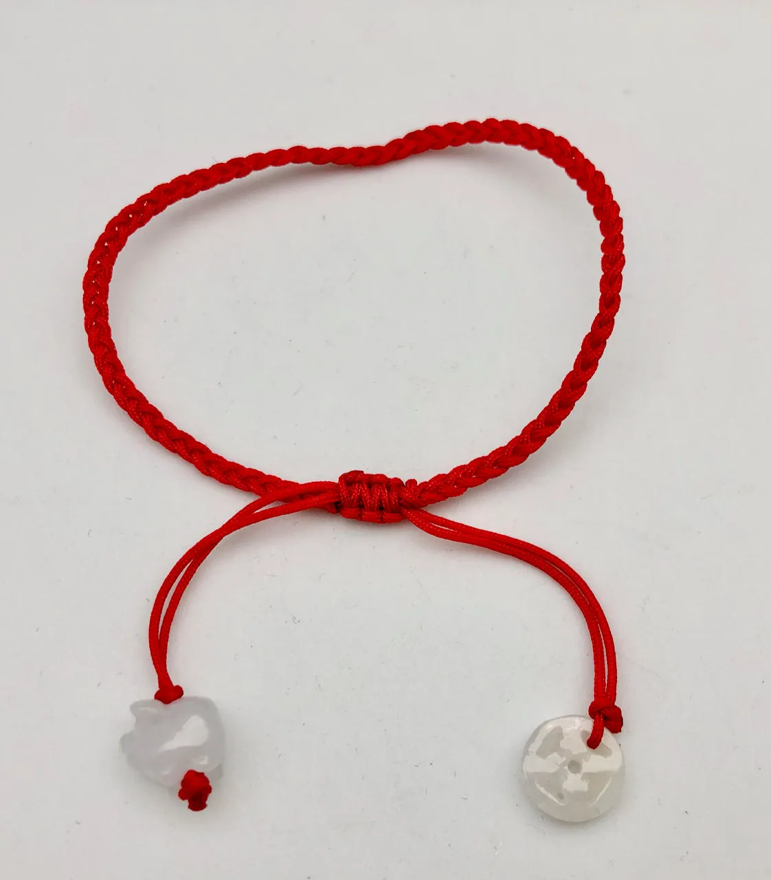 Jade by Nikolai Year of the Earth Boar Red String Coin and Pig Lavender Jade Charm Bracelet