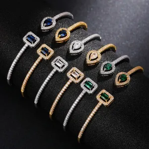 Luxury Cubic Zirconia Cuff Bracelet Bangle