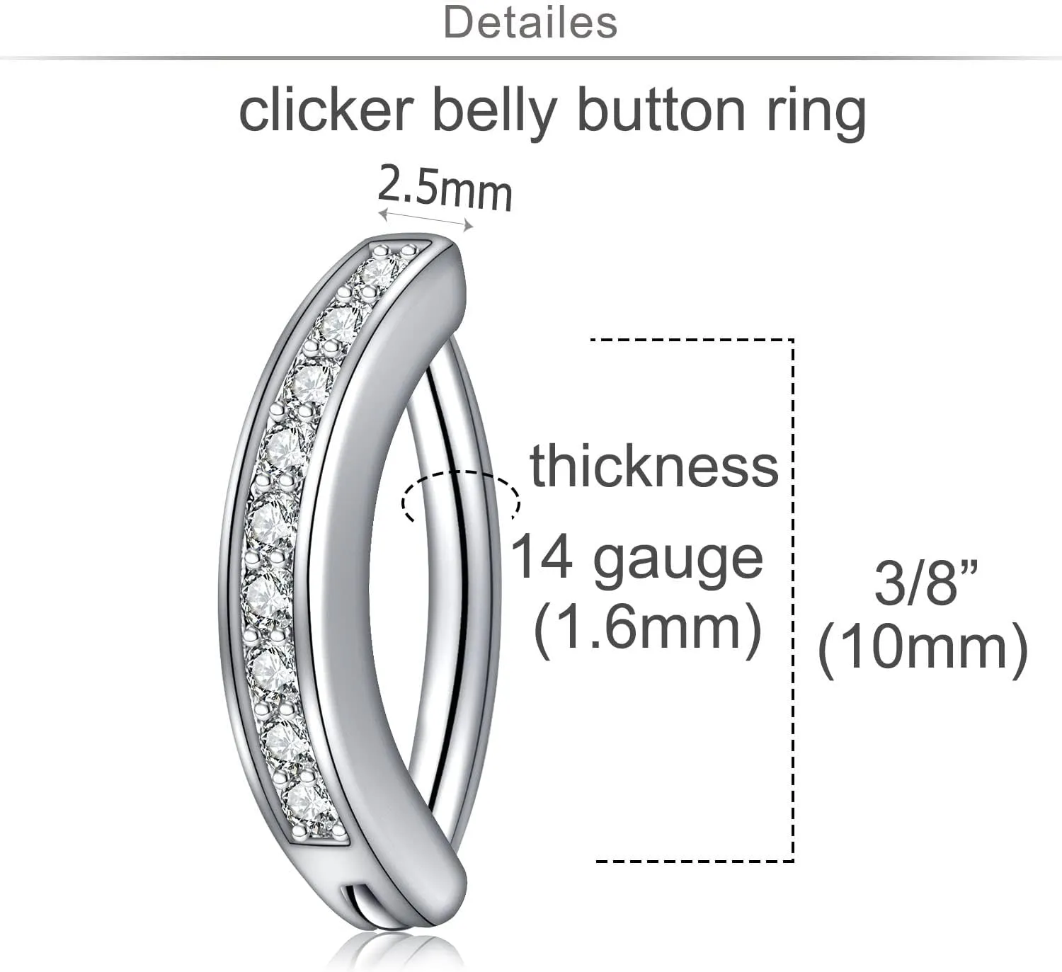 MODRSA Belly Jewellery Piercing - Belly Button Rings with silver & Pink Pearl Navel Opener