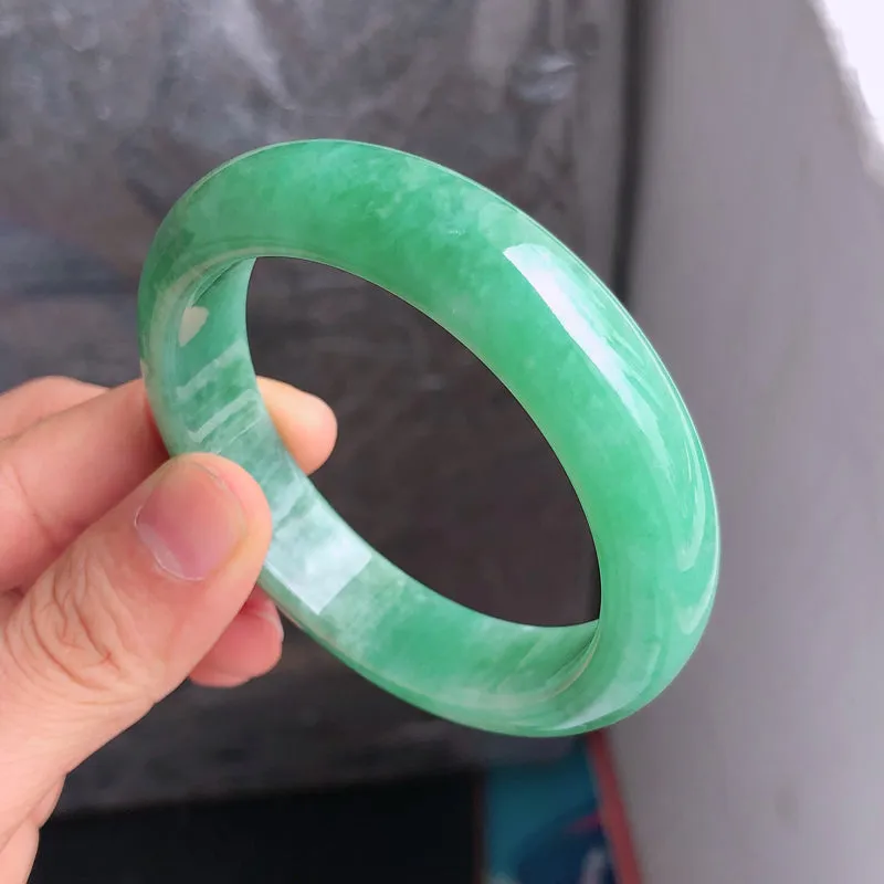 Natural Jade Bangle Jadeite Bangle Internal Diameter 55.6mm NBE070