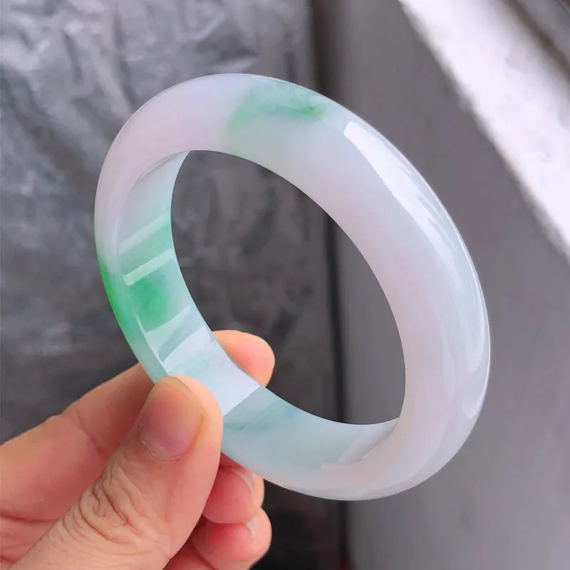 Natural Jade Bangle Jadeite Bangle Internal Diameter 56.6mm NBE052