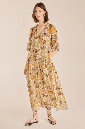 Passion Flower Puff Sleeve Dress