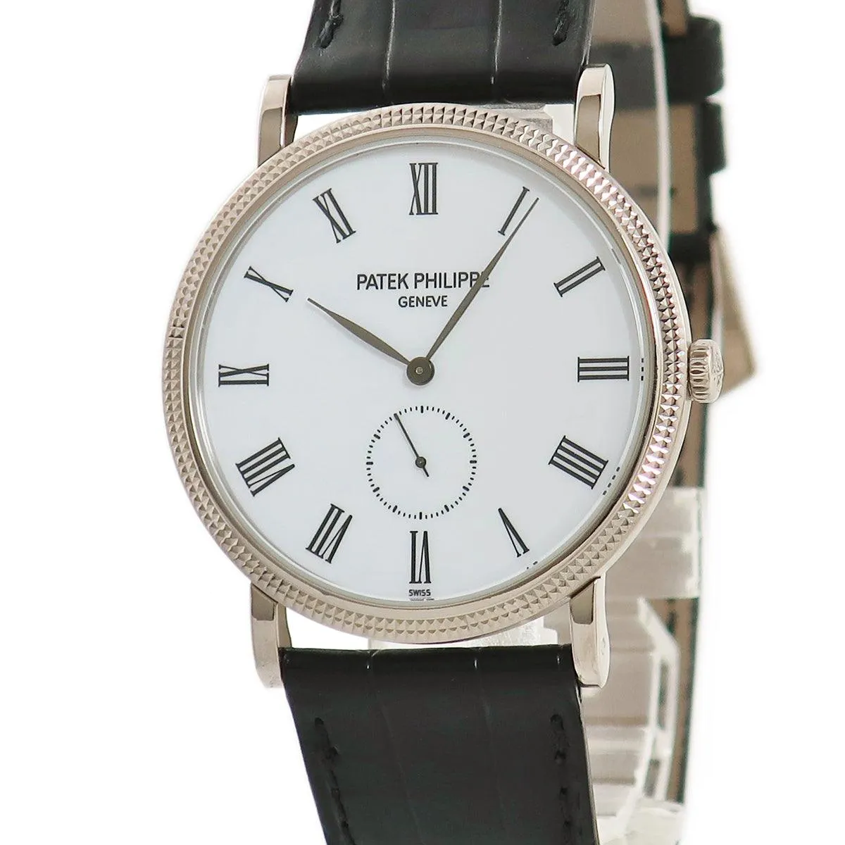 Patek Philippe Calatrava 5119G-001 K18WG Solid White Roman Clous de Paris Bezel Manual Winding Men's Watch