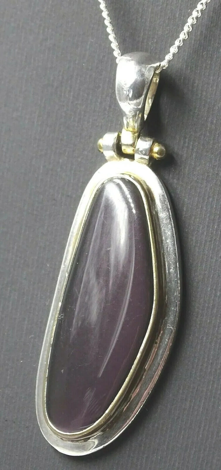 Purple Jadeite 925 Sterling Silver Pendant