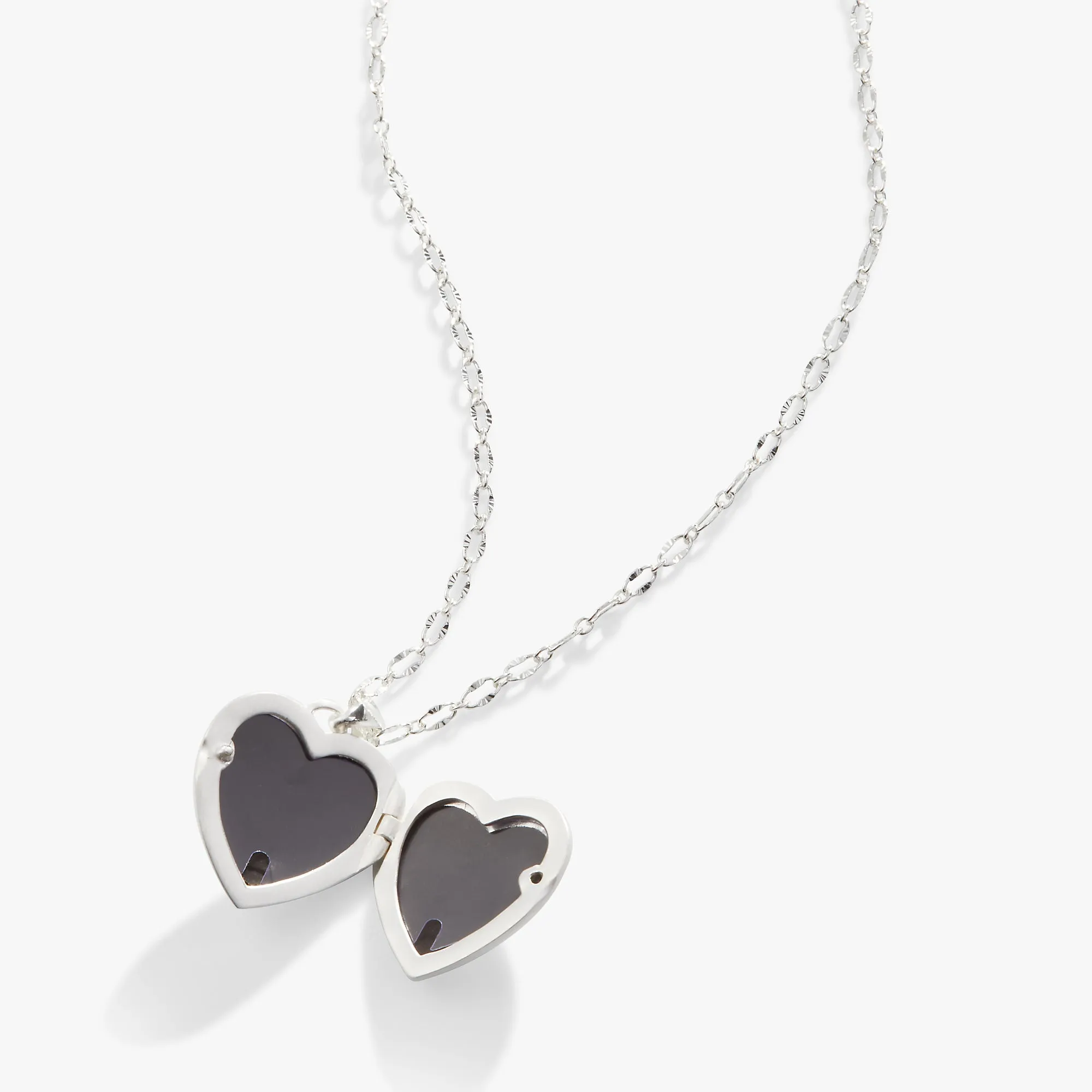 Textured Heart Locket Necklace