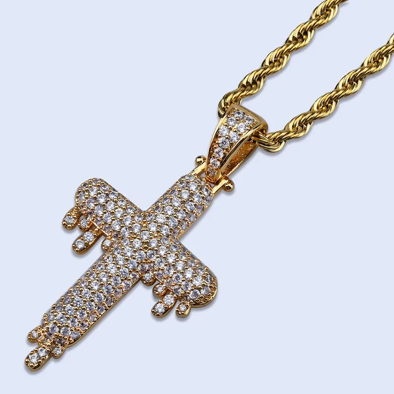 Water Drop Cross Pendant